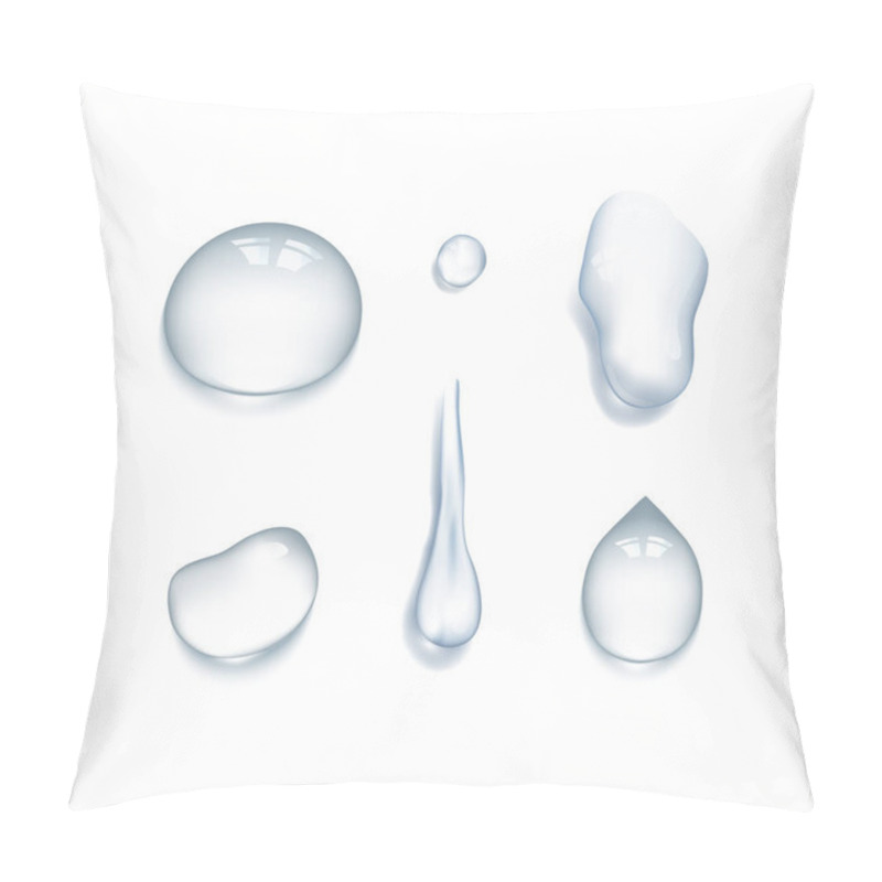 Personality   Set Of Realistic 3d Water Drops On White Background Pillow Covers