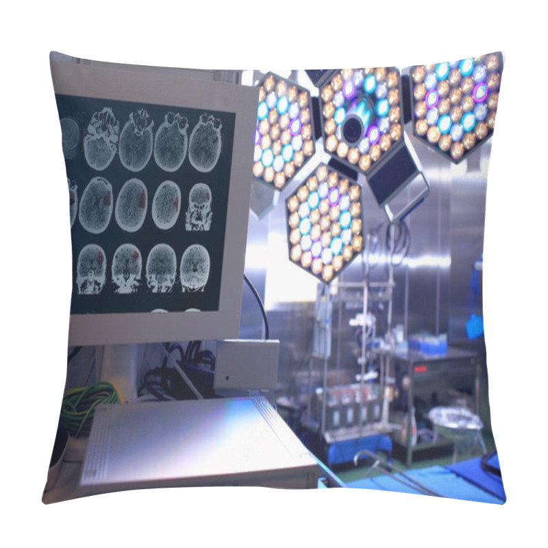 Personality  Tomogram Of The Patient In The Neurosurgical Operating Room  Pillow Covers