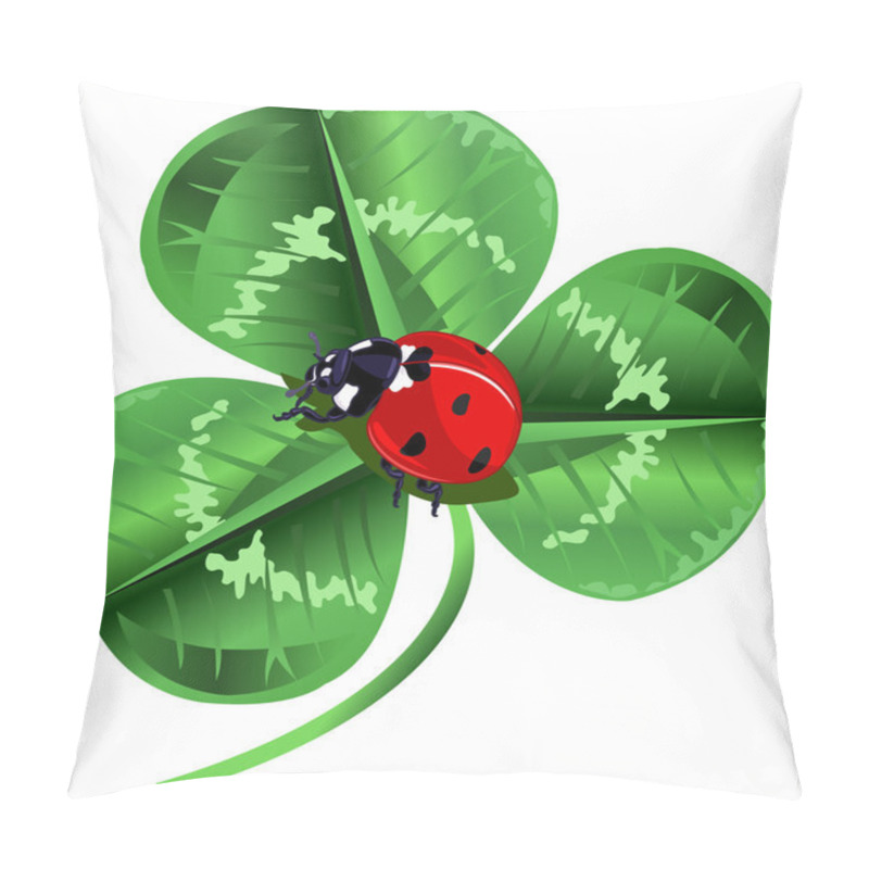 Personality  Three Leafed Clover And Ladybug Pillow Covers