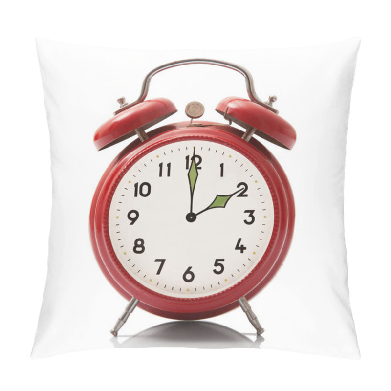 Personality  Alarm Clock At Two Hour On White Background Pillow Covers