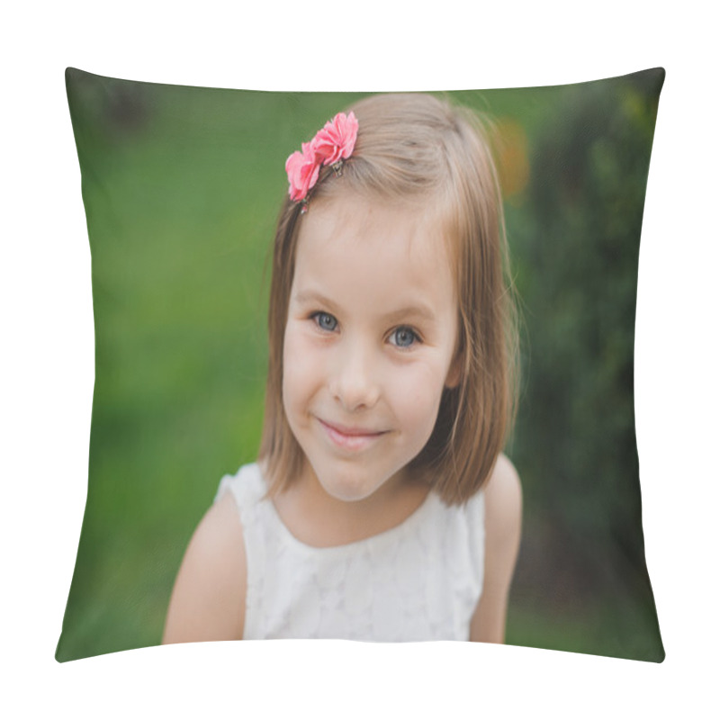 Personality  Portrait Of Beautiful Young Girl With Blond Hair Pillow Covers