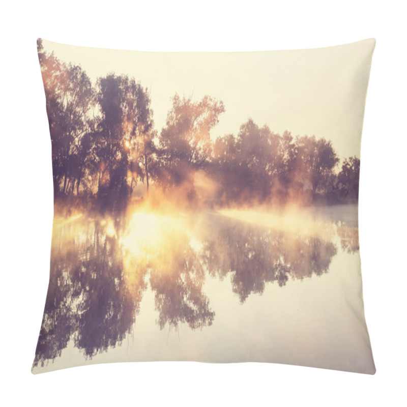 Personality  River Fog Over Water Pillow Covers