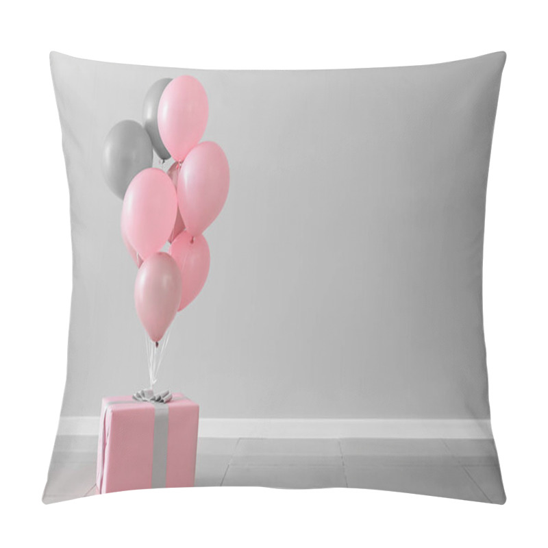 Personality  Birthday Balloons With Gift Box In Room Pillow Covers