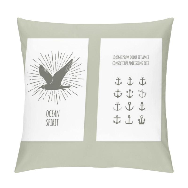 Personality  Nautical Greeting Cards With Anchors And Whales. Pillow Covers