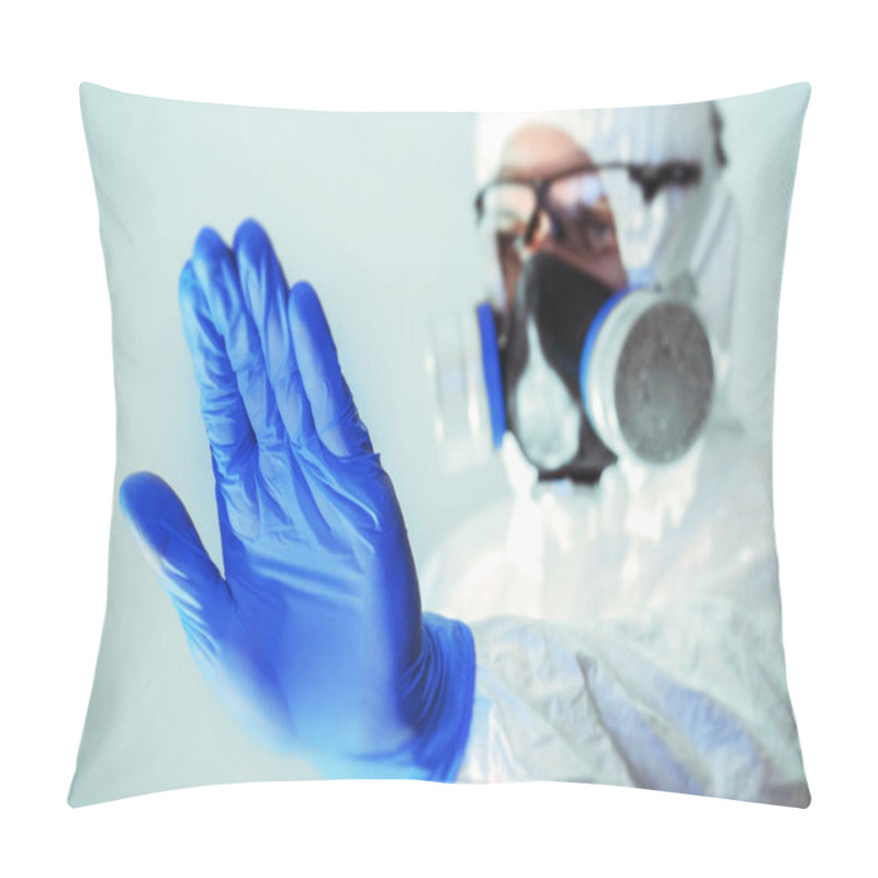 Personality  Bioterrorism. Selective Focus. Outbreak Of The Epidemic. Bokeh. Virus. Elimination. The Concept Of Microbiology. The Concept Of Health Care In Medicine. Pillow Covers