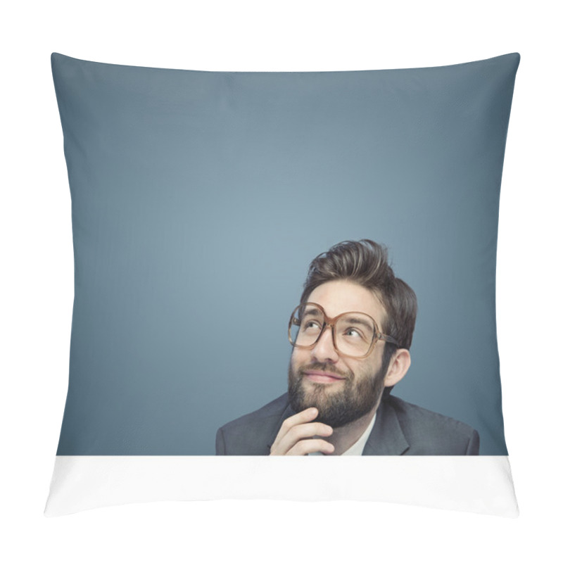 Personality  Portrait Of A Young Employee Consider His Own Business Pillow Covers