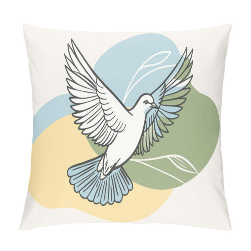 Personality  Stylized Flying Bird Illustration Highlighting Freedom And Grace Pillow Covers