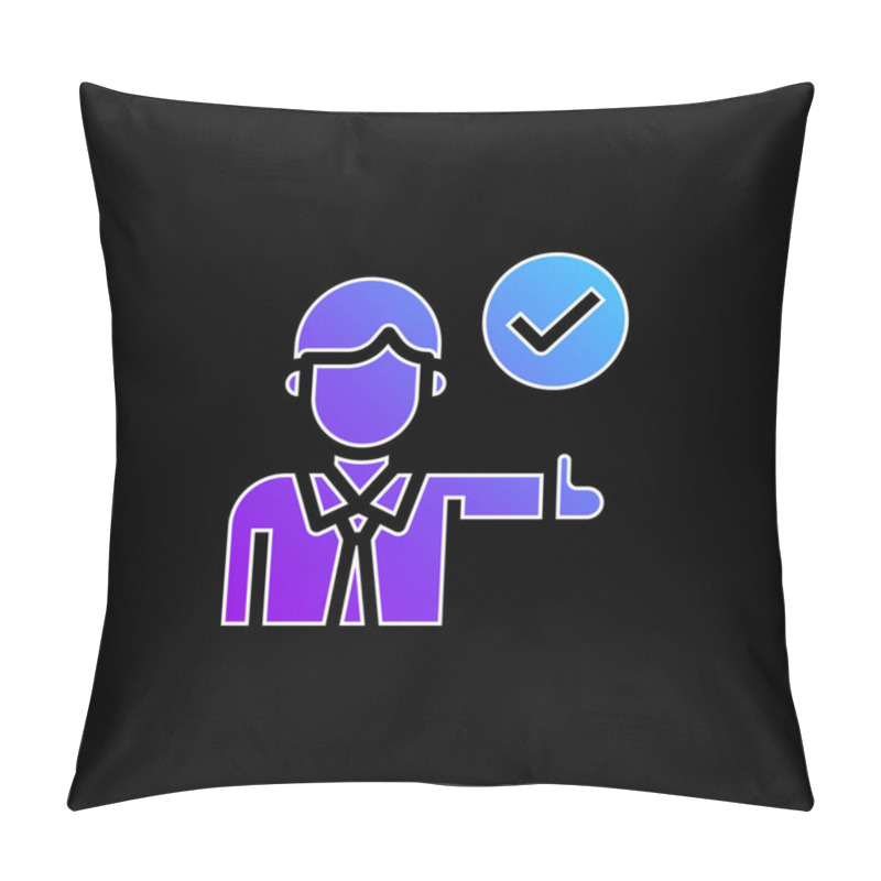 Personality  Approve Blue Gradient Vector Icon Pillow Covers