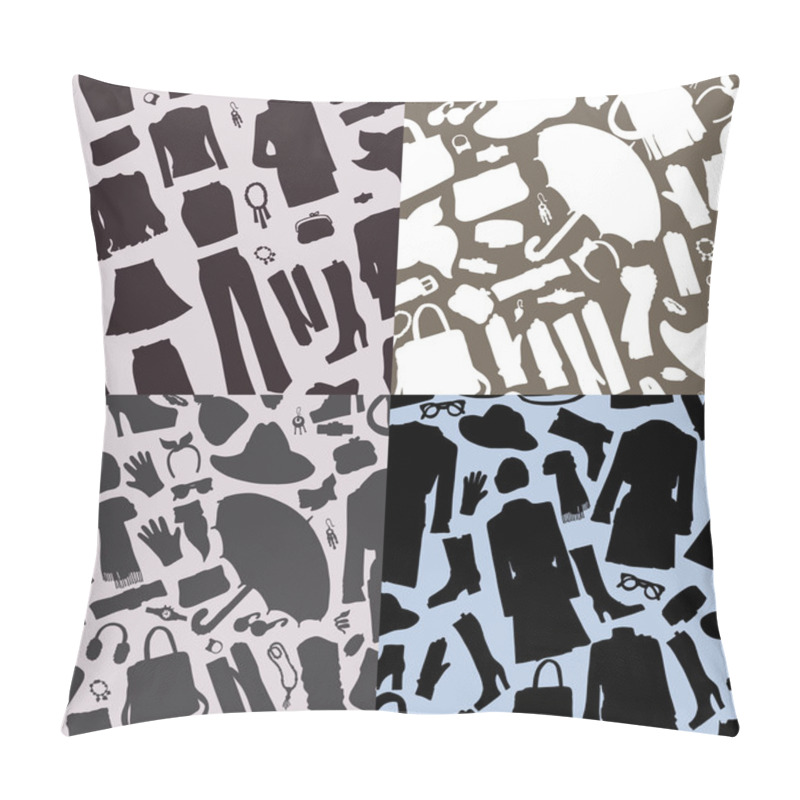 Personality  Silhouettes Womens Clothing, Accessories Seamless Pattern Set Pillow Covers