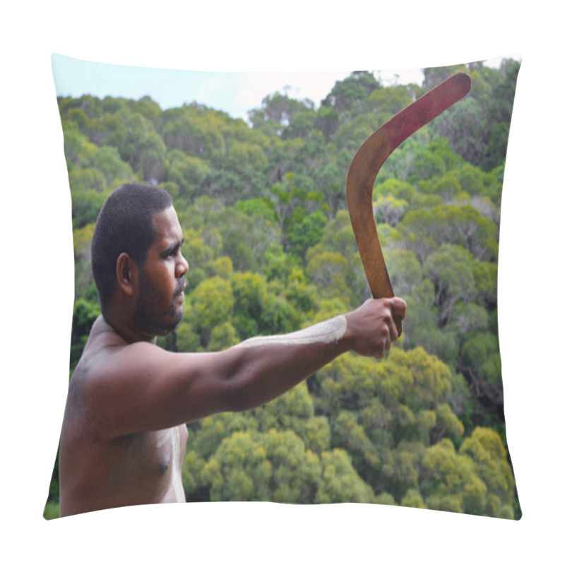 Personality  Yirrganydji Aboriginal Warrior Throw Boomerang Pillow Covers