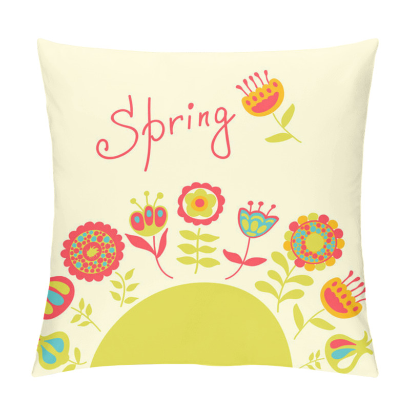 Personality  Card With Spring Flowers Pillow Covers