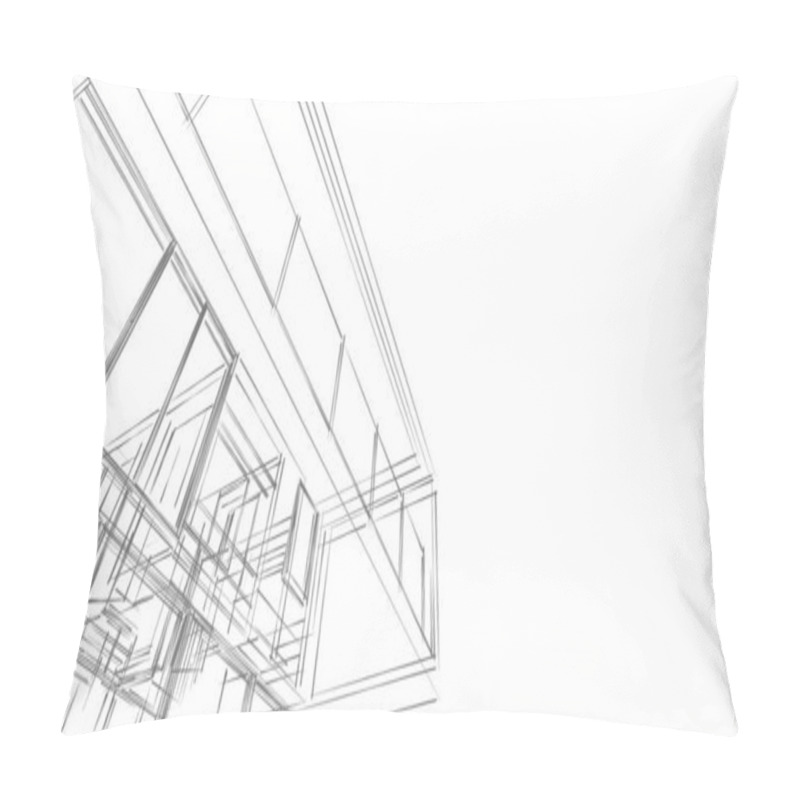 Personality   3D Modeling Software Design Of Architecture Building, Interior Illustration Pillow Covers