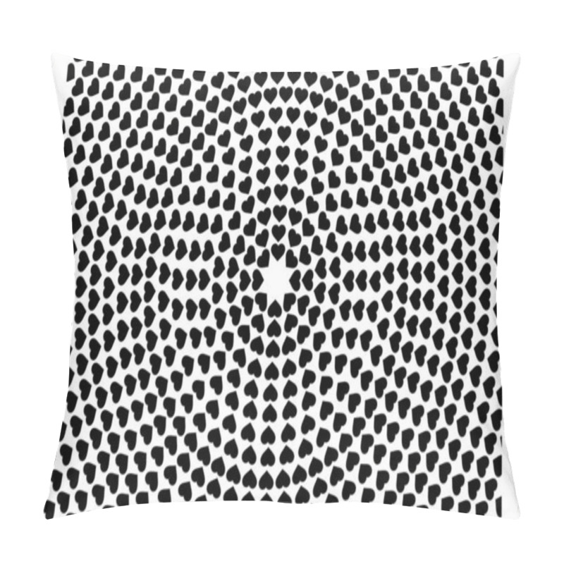 Personality  Wallpaper With Heart Marks Laid Out In A Circular Pattern. Pillow Covers