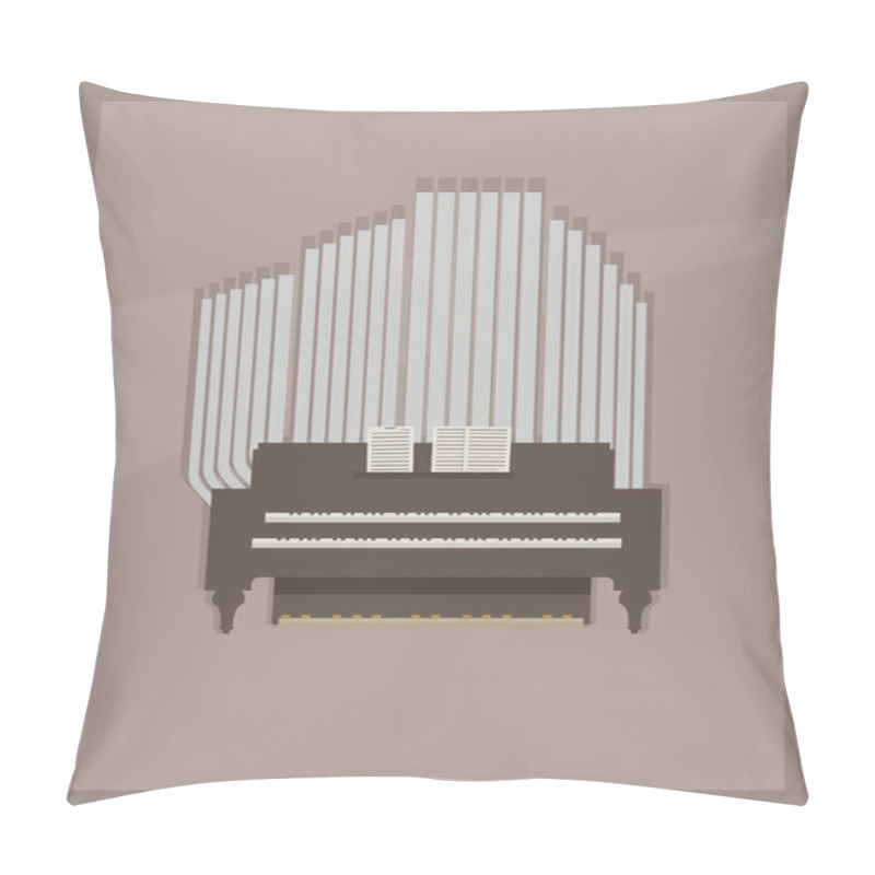 Personality  Light Brown Postcard With Small Room Organ Wooden Brown And Gray With Two Keyboards For Hands And Pages With Notes Pillow Covers