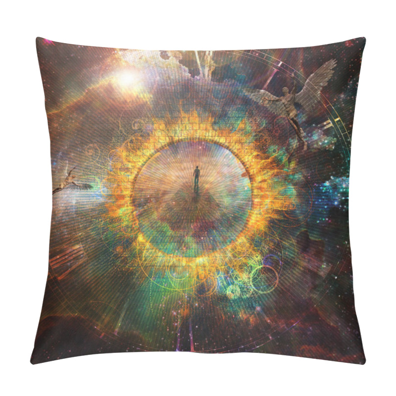 Personality  The Way To Eternity. Man Soul In Universe Pillow Covers