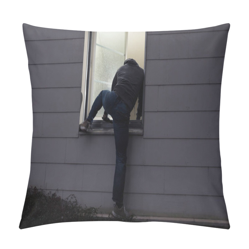 Personality  Burglar Getting Into House Pillow Covers