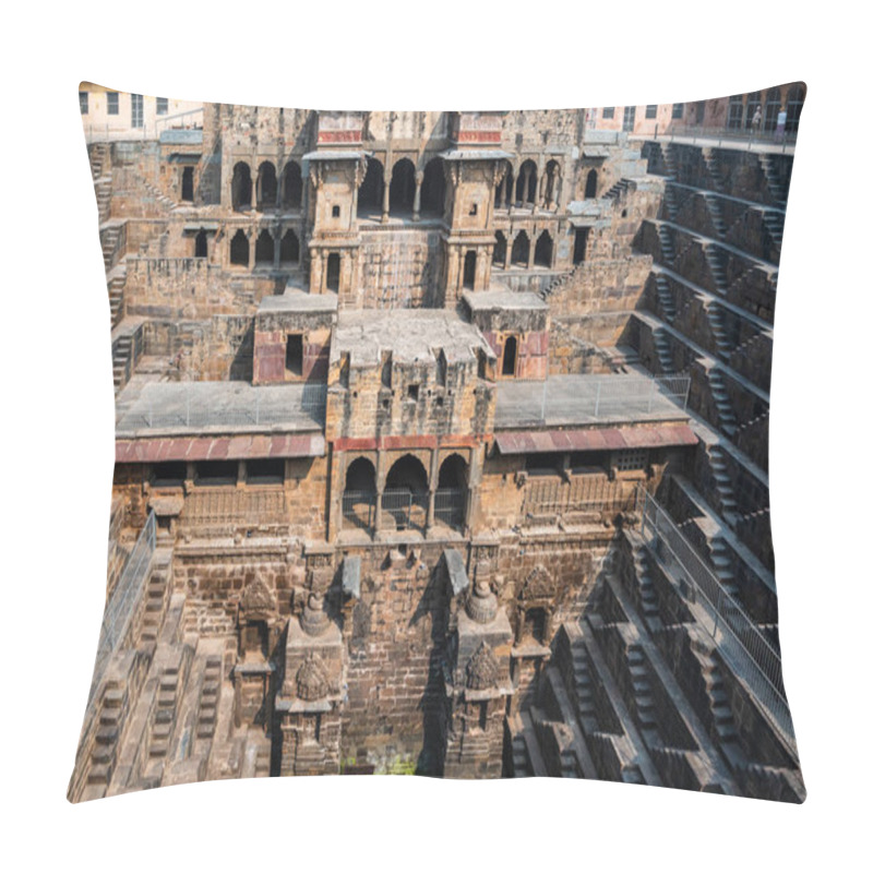 Personality  13-storey Deep Chand Baori Stepwell Built In 8th Century In Abhaneri, Rajasthan, India Pillow Covers