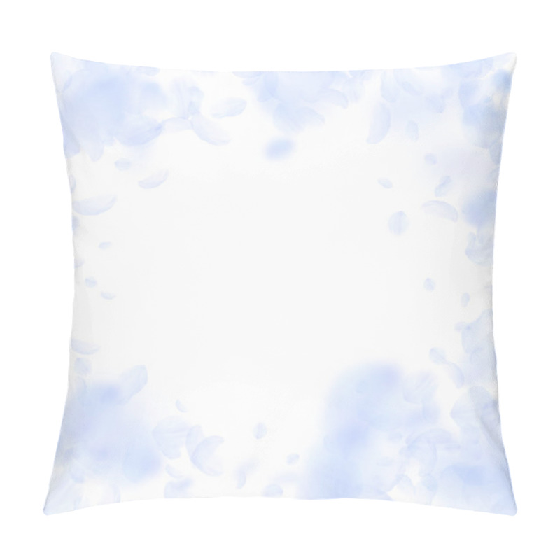 Personality  Light Blue Flower Petals Falling Down. Ideal Roman Pillow Covers