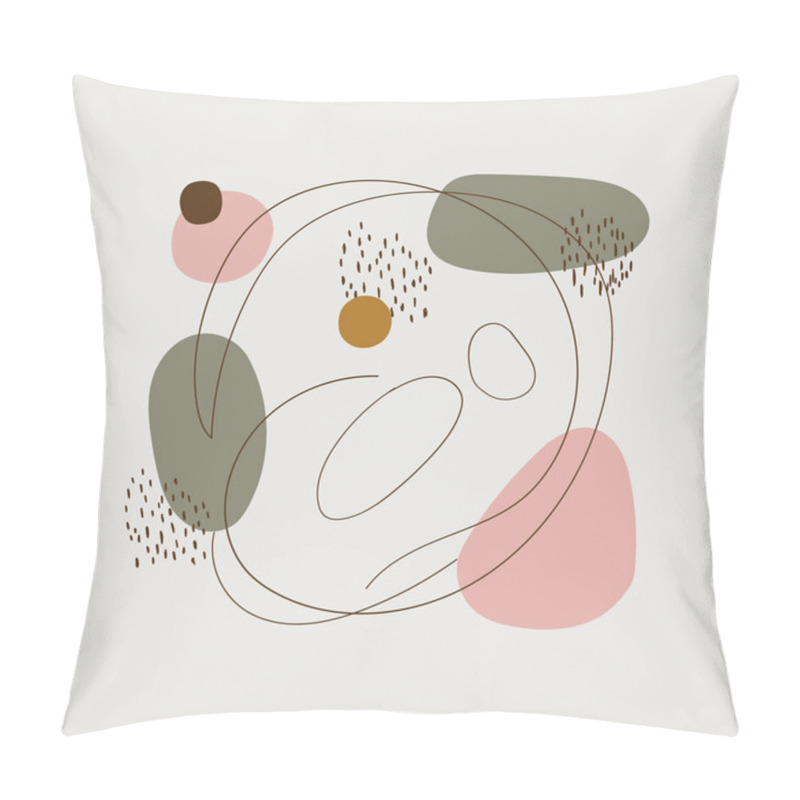 Personality  Delicate Lines And Smooth Rounded Shapes In Pastel Shades Create A Light And Airy Composition. Pillow Covers