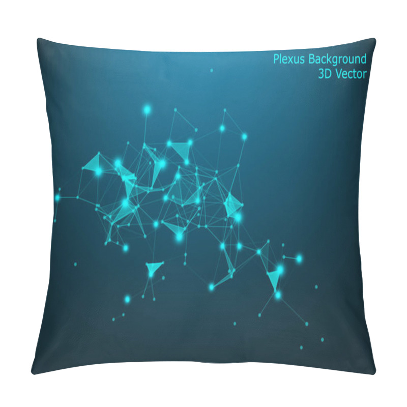 Personality  Abstract Vector Illuminated Particles And Lines. Plexus Effect.  Pillow Covers