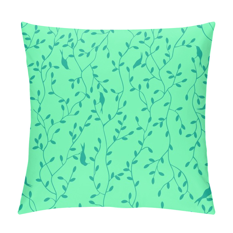 Personality  Seamless Pattern Of Birds And Leaves Pillow Covers