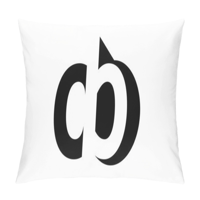 Personality  Monogram negative Space Letter Logo cb , c b pillow covers