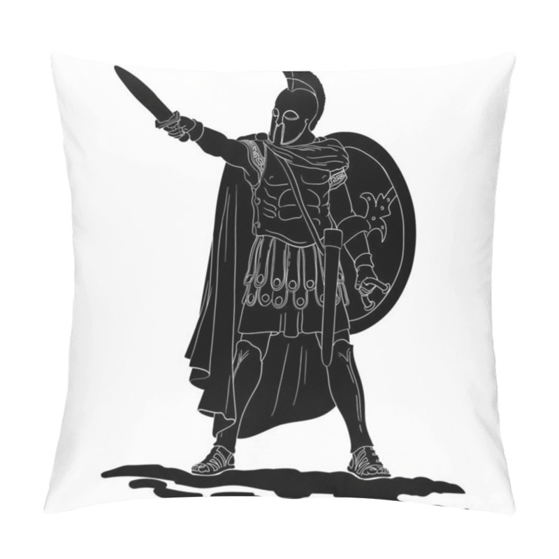 Personality  Ancient Greek Warrior. Pillow Covers