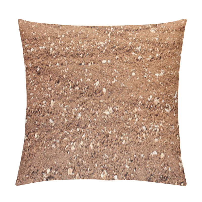 Personality  Brown Background Of Plowed Field And Some Stones Pillow Covers