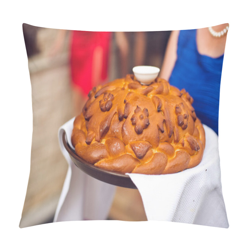 Personality  A Traditional Ritual Of Offering Bread And Salt To A Welcome Guest. Pillow Covers