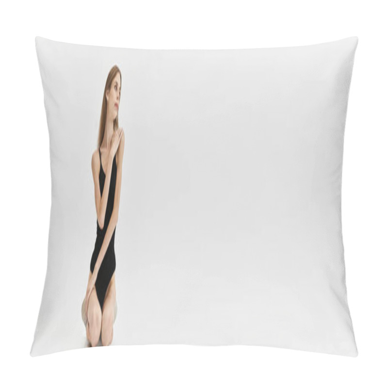 Personality  A Young Woman Showcases Her Struggle With Anorexia In A Simple, Calming Space. Pillow Covers