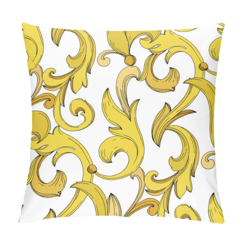 Personality  Vector Golden Monogram Floral Ornament. Black And White Engraved Ink Art. Seamless Background Pattern. Pillow Covers