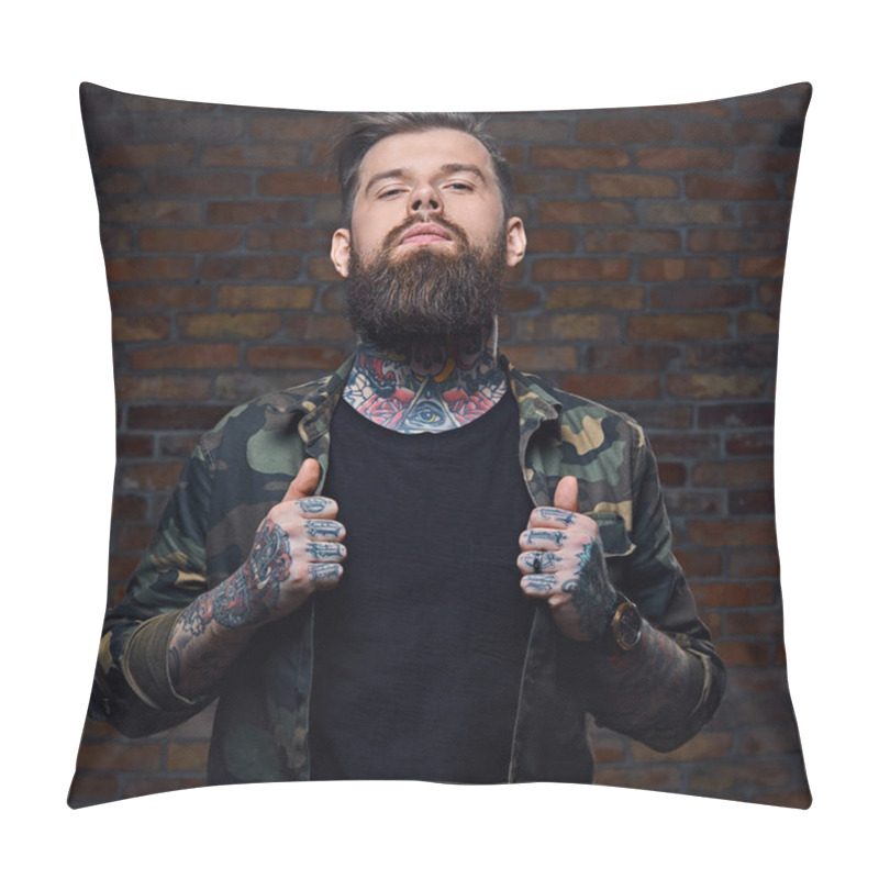 Personality  Man Dressed In A Military Jacket  Pillow Covers