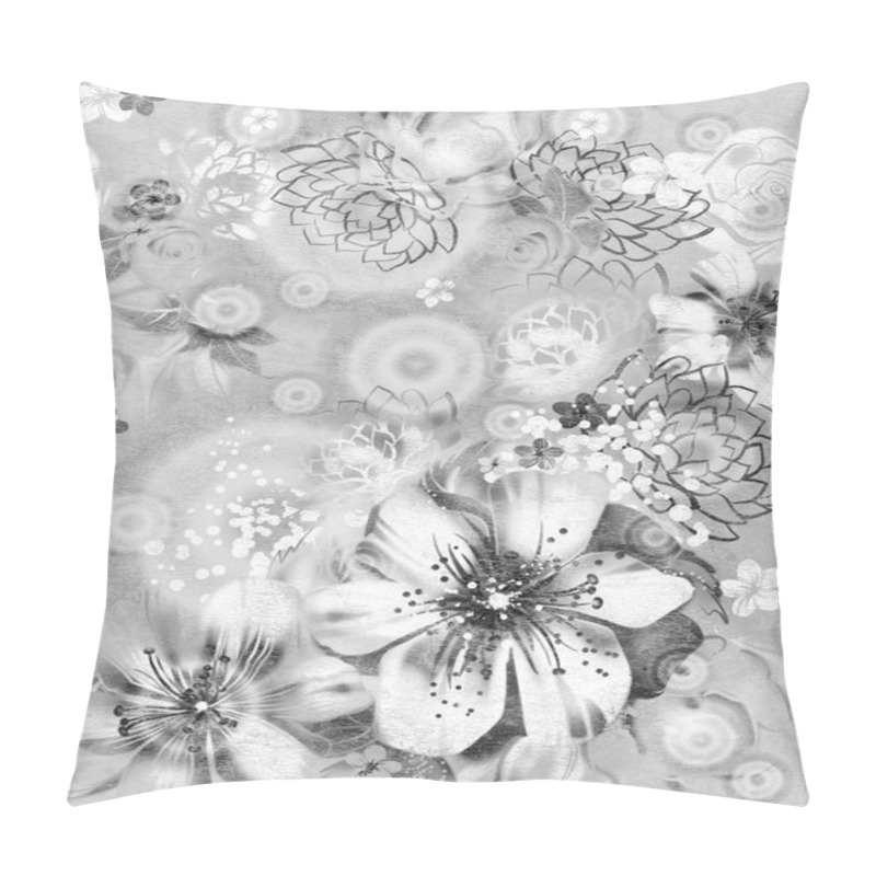 Personality  Black And White Flowers Pillow Covers