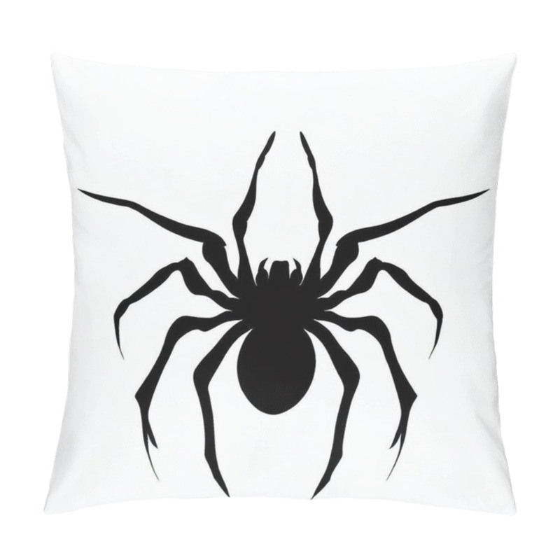 Personality  Vector Silhouette Of Spider, Creepy Spider Illustration For Arachnid And Halloween Concepts Pillow Covers