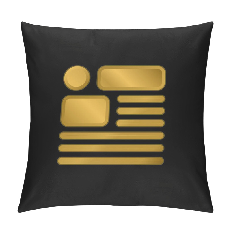 Personality  Article Gold Plated Metalic Icon Or Logo Vector Pillow Covers