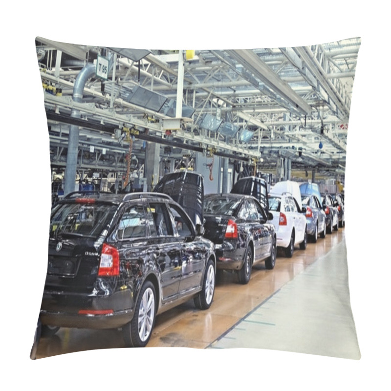 Personality  Assembling Cars Skoda Octavia On Conveyor Line Pillow Covers