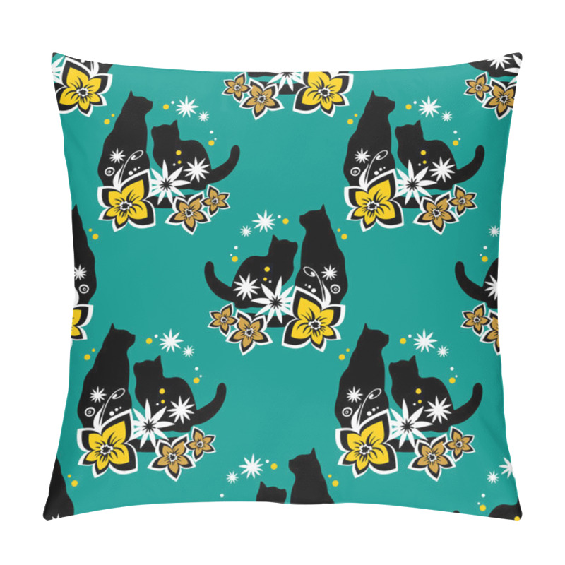 Personality  Cats Seamless Pattern Pillow Covers