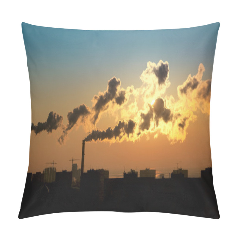 Personality  Exhaust Smoke / Air Pollution / Sunrise / Silhuette Pillow Covers