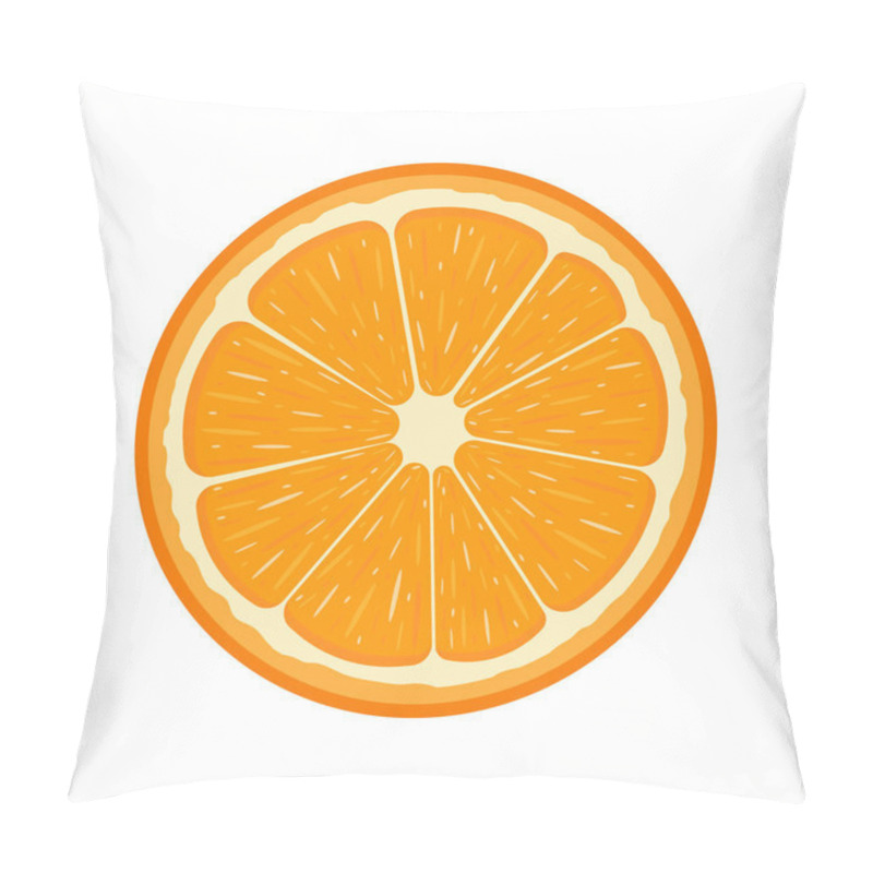 Personality  Fresh Half Orange Fruit Isolated On White Background. Tangerine. Organic Fruit. Cartoon Style. Vector Illustration For Any Design. Pillow Covers