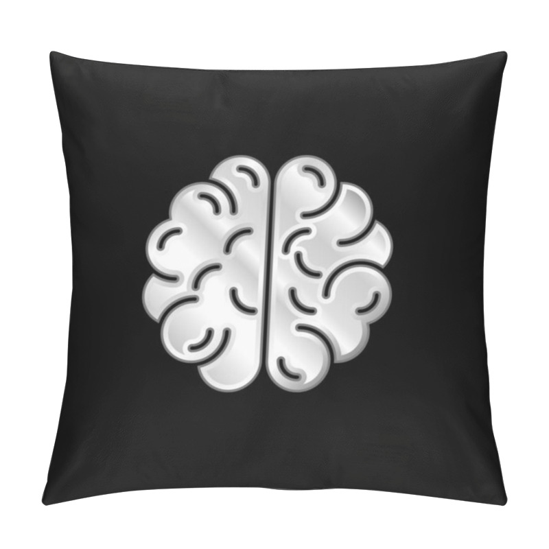 Personality  Brain Silver Plated Metallic Icon Pillow Covers