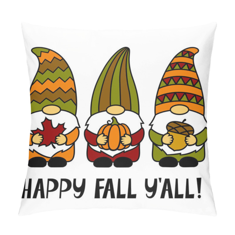 Personality  Happy Fall You All. Gnomes With A Maple Leaf Pumpkin, Acorn. Thanksgiving Day. Vector Illustration. Funny Characters. Autumn Symbols. Isolated On White Background. For T-shirts, Paper Cut, Postcards. Pillow Covers