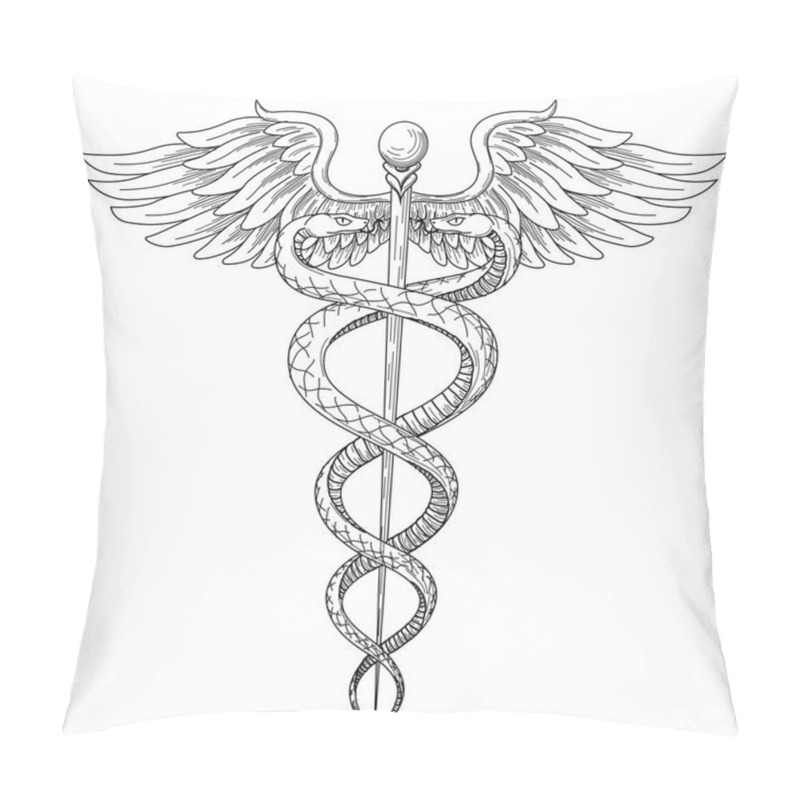 Personality  Cadeus Medical Medecine Pharmacy Doctor Acient High Detailed Sym Pillow Covers