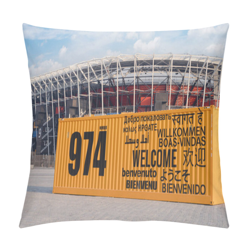 Personality  Doha,Qatar- July 07,2022 :974 Container Stadium In Qatar Pillow Covers