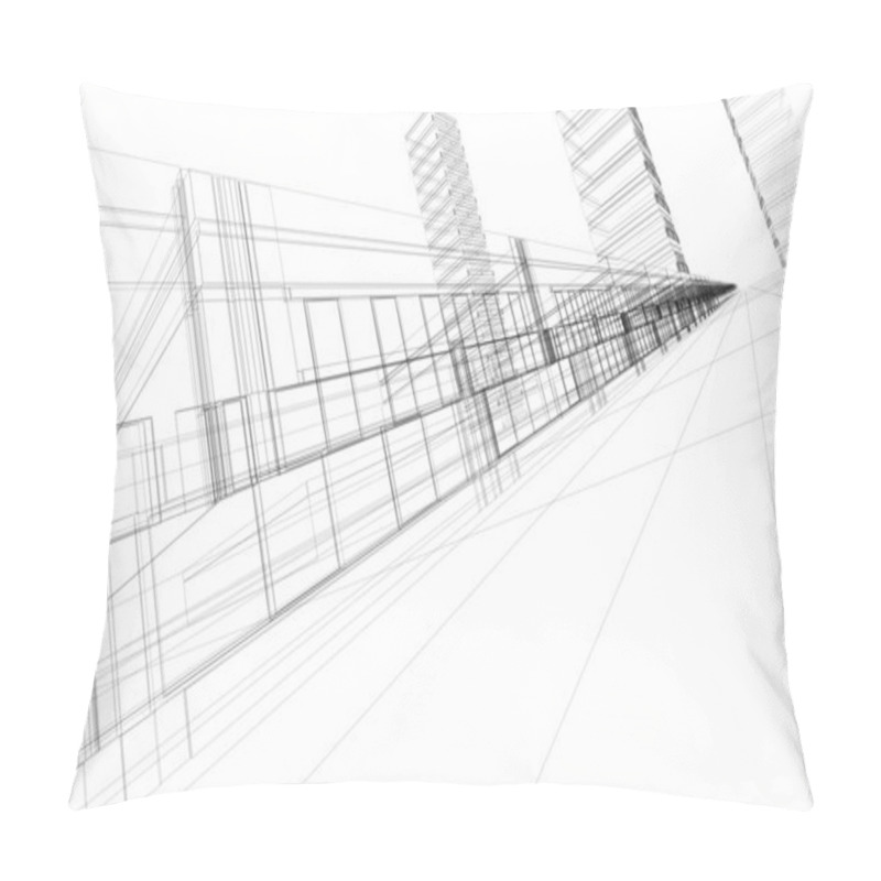 Personality  Wireframe Of Office Buildings Pillow Covers