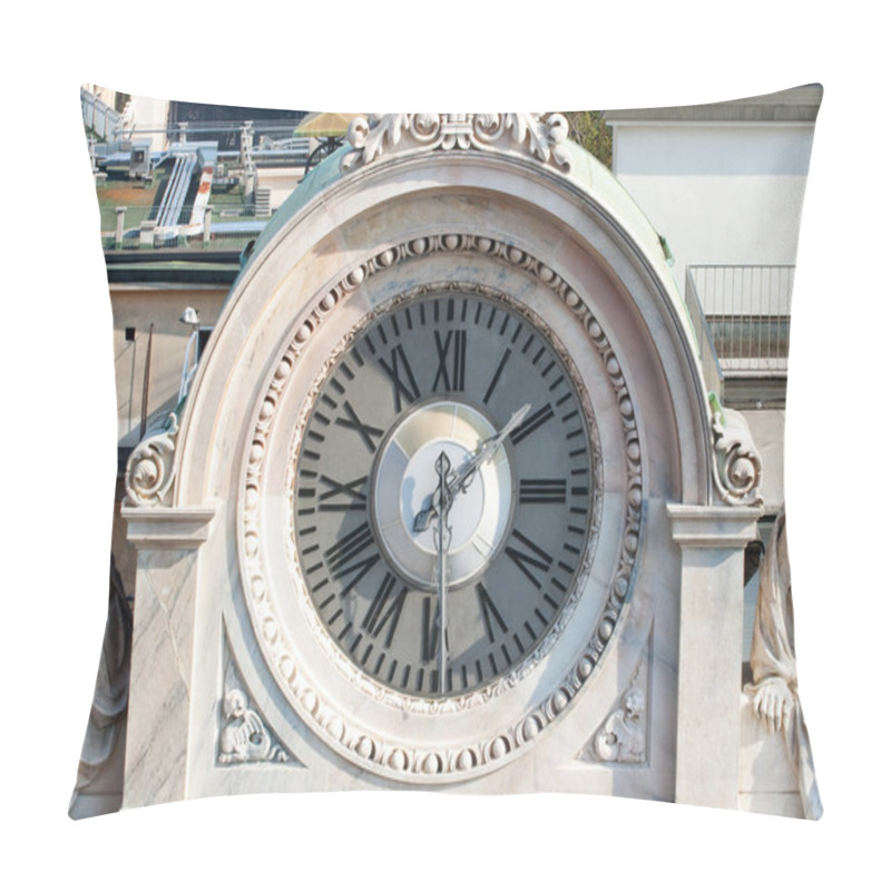 Personality  Clock, Marble Sculpture Pillow Covers