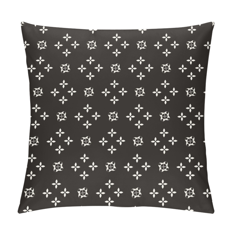 Personality  Simple Minimalist Geometric Seamless Pattern. Abstract Monochrome Minimal Background With Small Floral Shapes. Subtle Repeat Design For Decor, Print. Pillow Covers