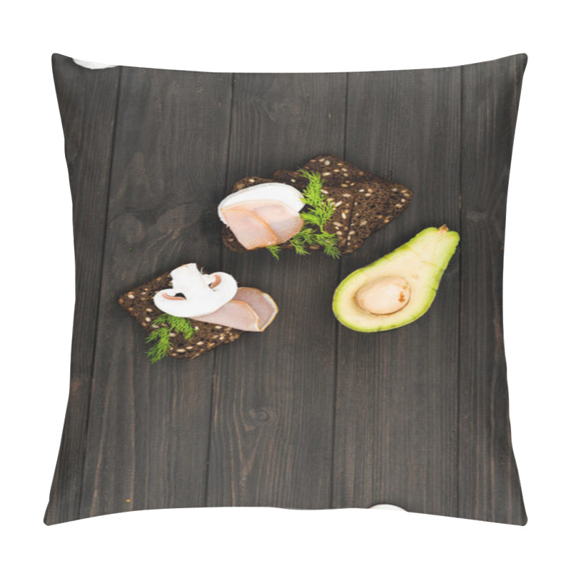 Personality  Ripe Avocado Lying Near Sandwiches Pillow Covers