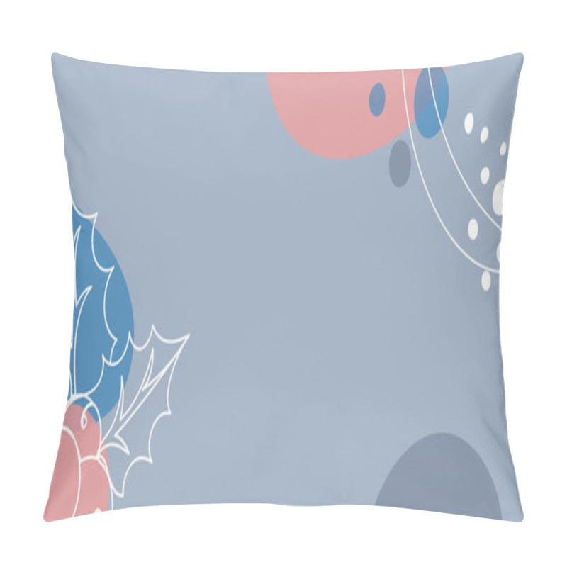 Personality  Banner With Berries In A Linear Style. Pillow Covers