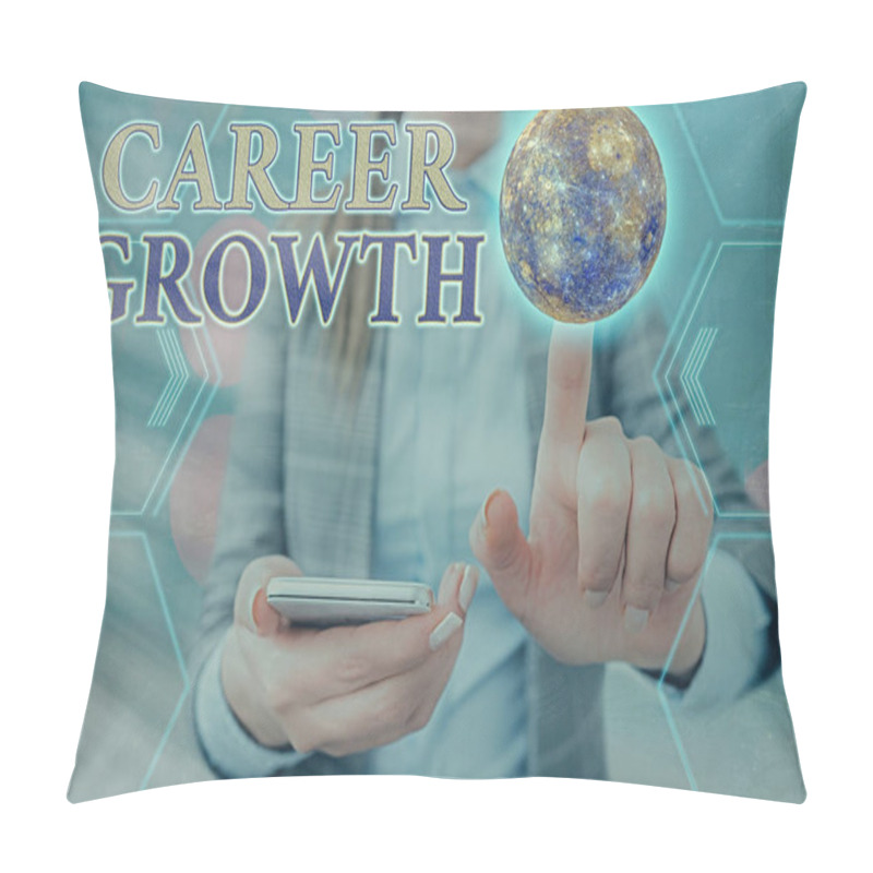 Personality  Handwriting Text Career Growth. Concept Meaning Development Ambitions Attainment Motivation Progress In Company Elements Of This Image Furnished By NASA. Pillow Covers