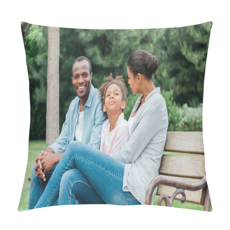 Personality  African American Family Resting On Bench Pillow Covers